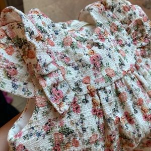Zara Baby Jacquard Floral Dress and Bloomers Set 3-6 months